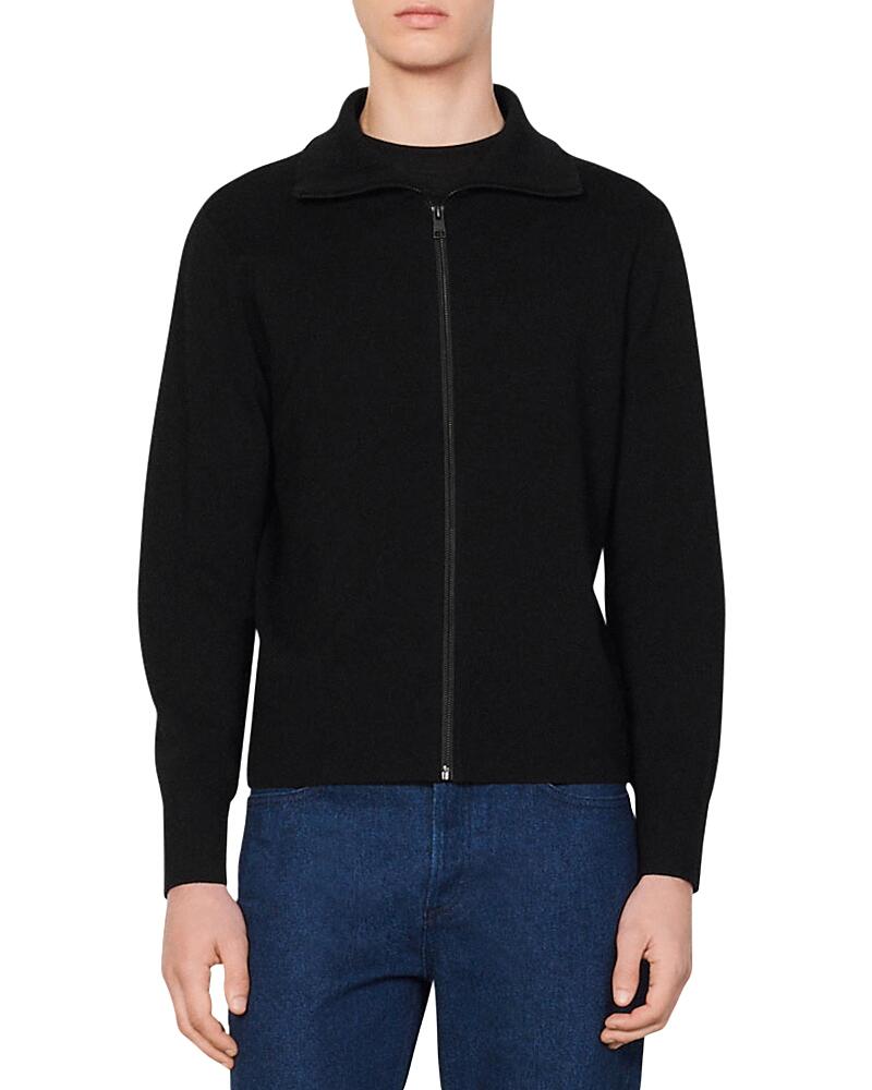 Sandro Zip Front Wool Cardigan Cover