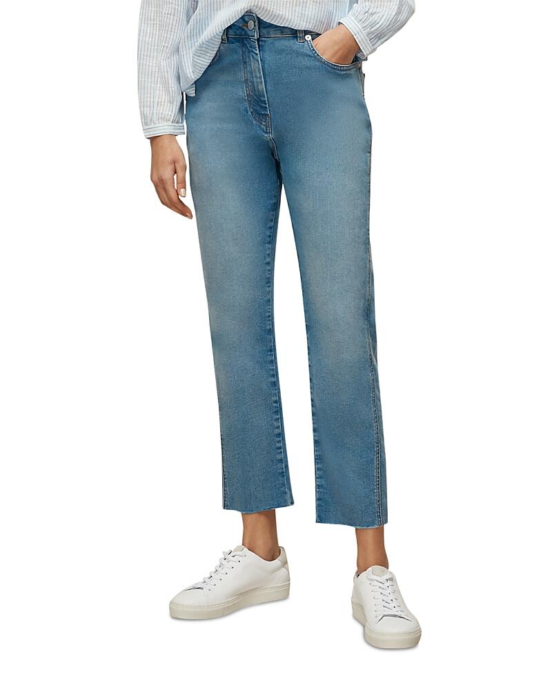 Whistles Frayed Hem Straight Jeans in Blue Cover