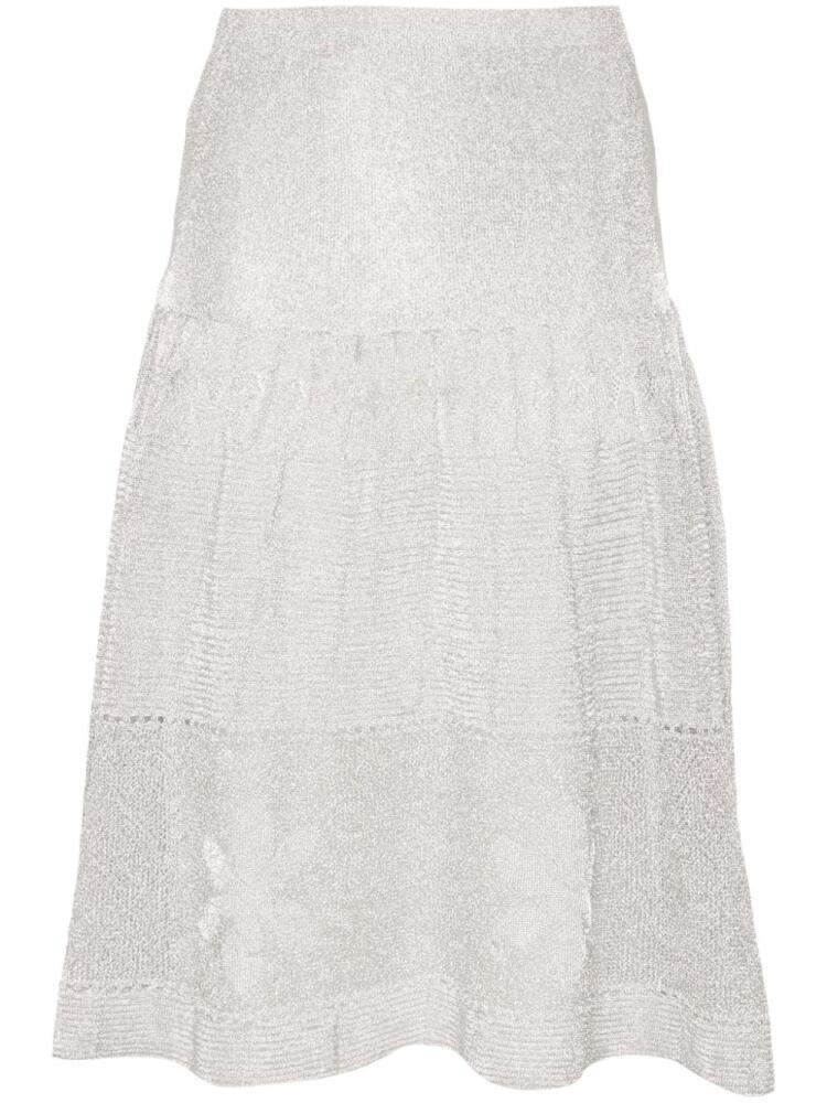 Paloma Wool lamé knitted mini skirt - Silver Cover