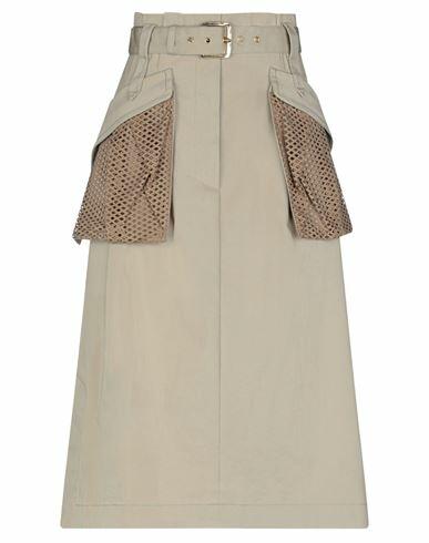 Alberta Ferretti Woman Midi skirt Beige Cotton, Elastane, Polyurethane, Polyamide Cover