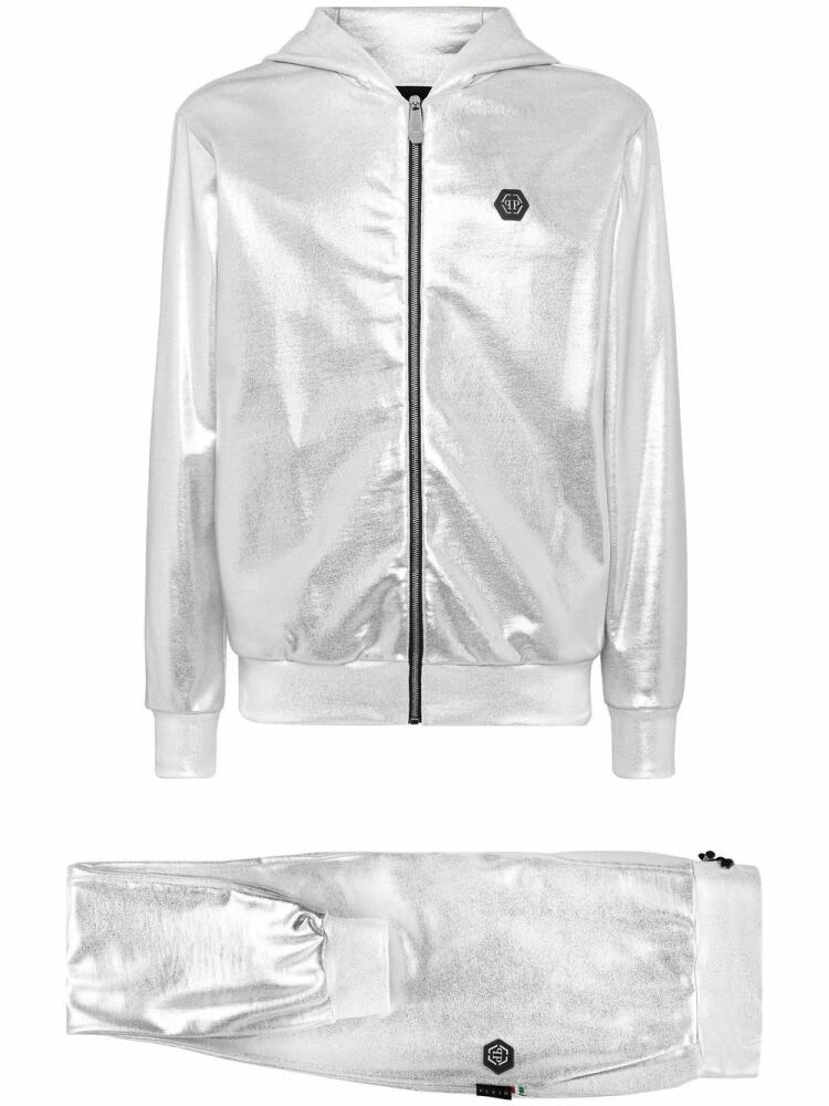 Philipp Plein metallic-effect tracksuit set - Silver Cover