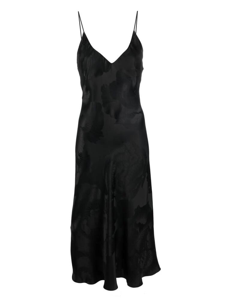 Carine Gilson silk jacquard-print midi slip dress - Black Cover