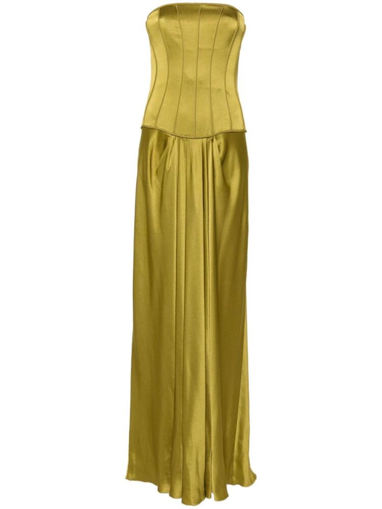 Alberta Ferretti satin maxi dress - Green Cover