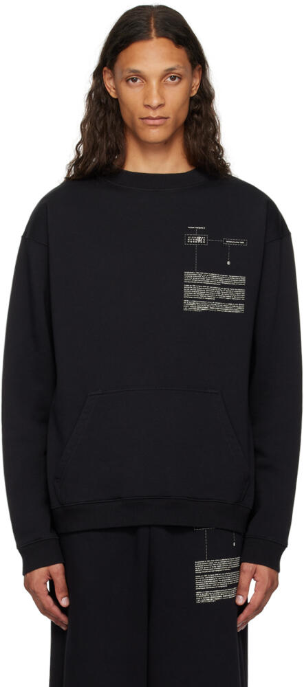 MM6 Maison Margiela Black Kangaroo Pocket Sweatshirt Cover