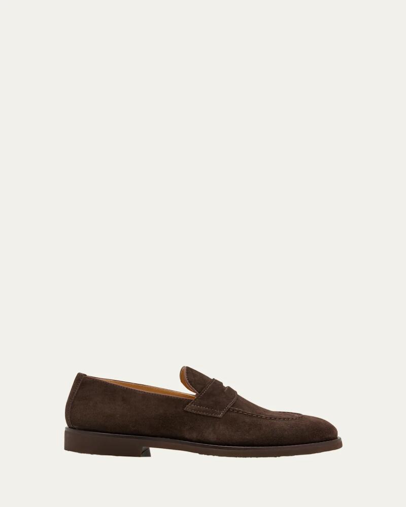 Brunello Cucinelli Men's Flex-Sole Suede Penny Loafers Cover