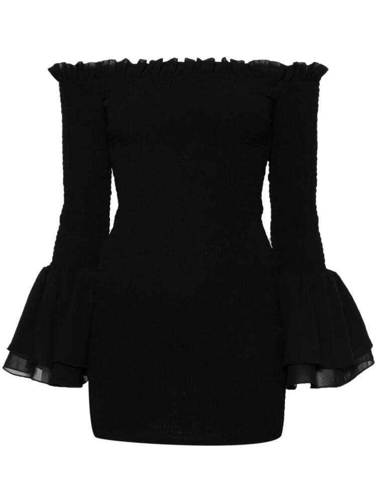 ROTATE BIRGER CHRISTENSEN Bellina shirred mini dress - Black Cover