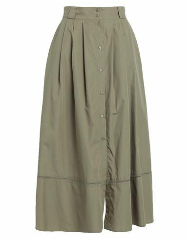 Max & co. Roll Woman Midi skirt Sage green Cotton Cover