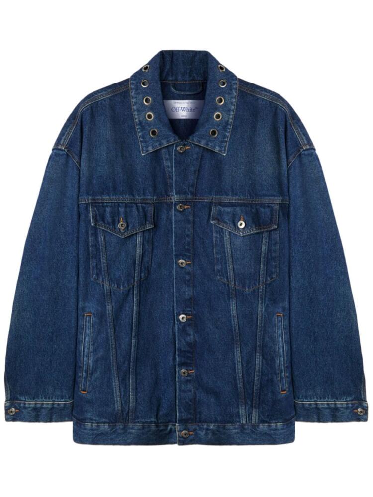 Off-White eyelet-embellishment denim jacket - Blue Cover