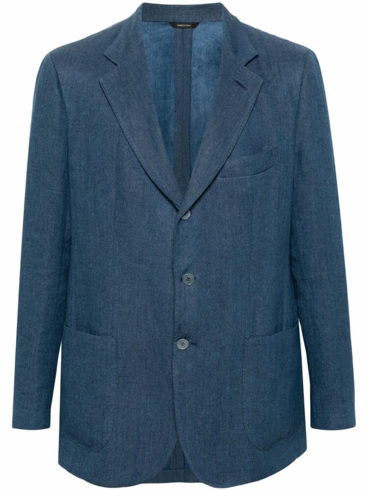 Loro Piana single-breasted washed-denim blazer - Blue Cover