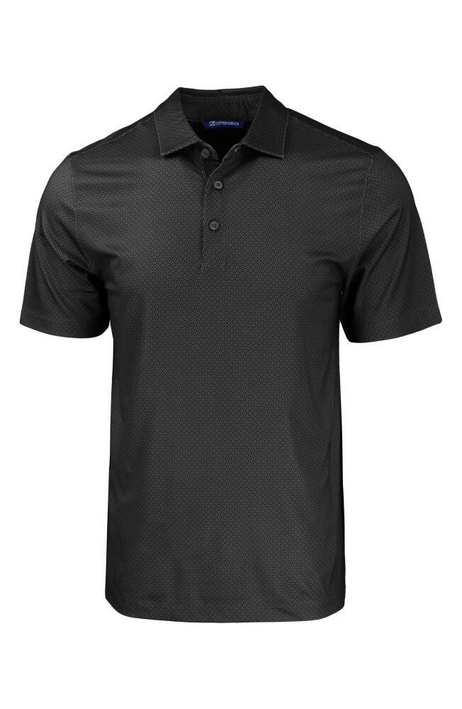 Cutter & Buck Geo Pattern Performance Recycled Polyester Blend Polo in Black Cover