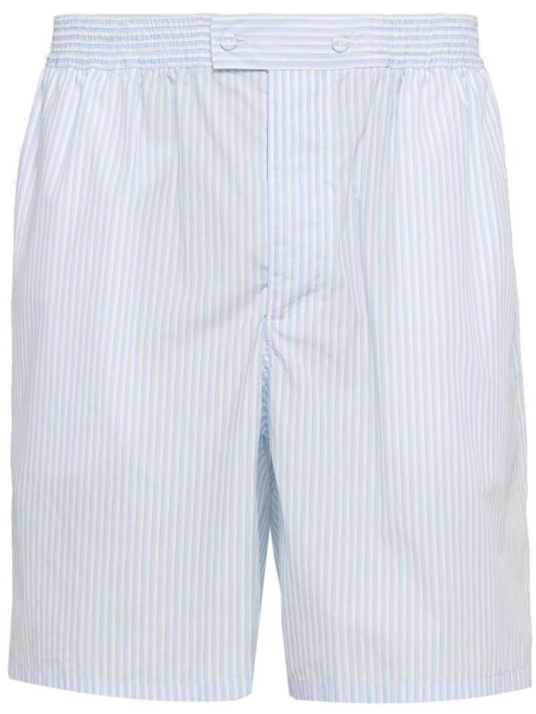 Prada striped cotton deck shorts - Blue Cover