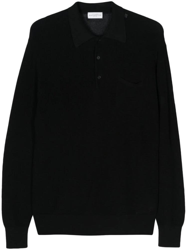 Ballantyne cotton long-sleeved polo shirt - Black Cover