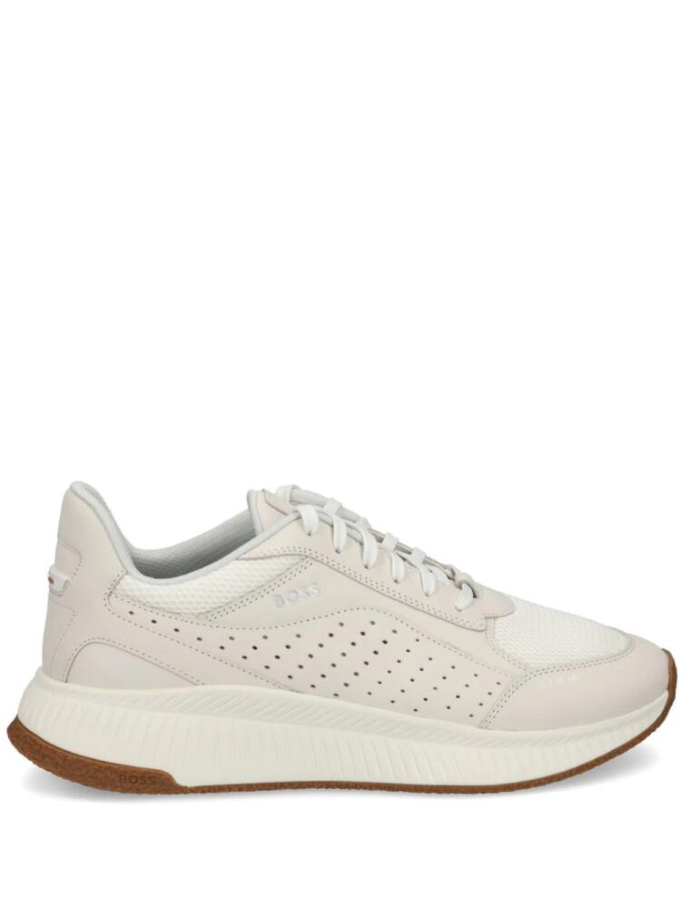 BOSS TTNM EVO mesh-panel leather sneakers - Neutrals Cover