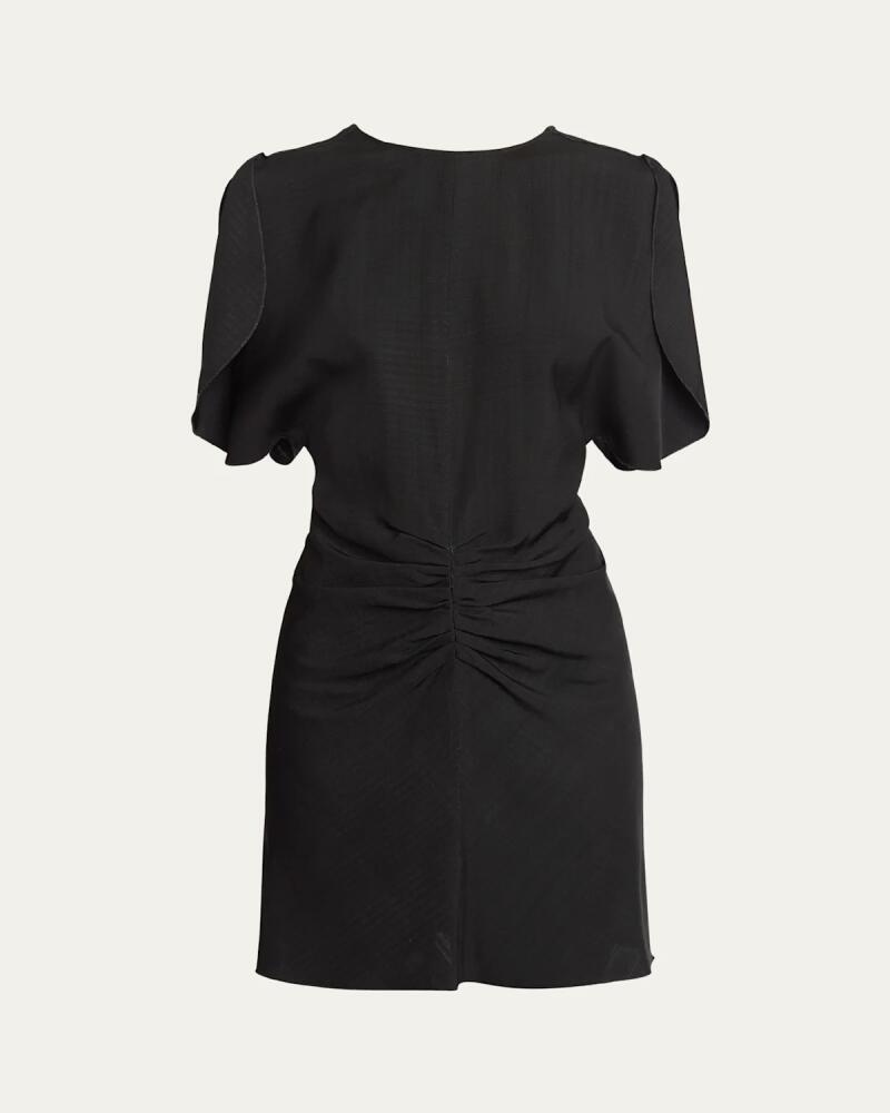 Victoria Beckham Gathered-Waist Short-Sleeve Mini Dress Cover