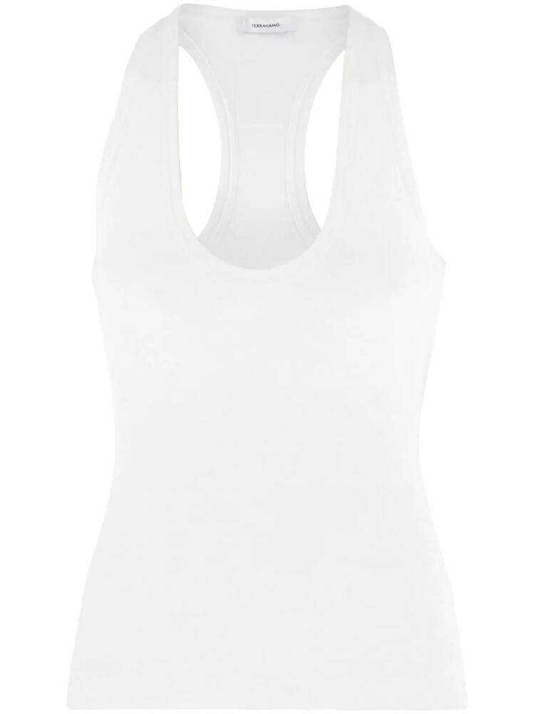 Ferragamo V-neck racerback tank top - White Cover