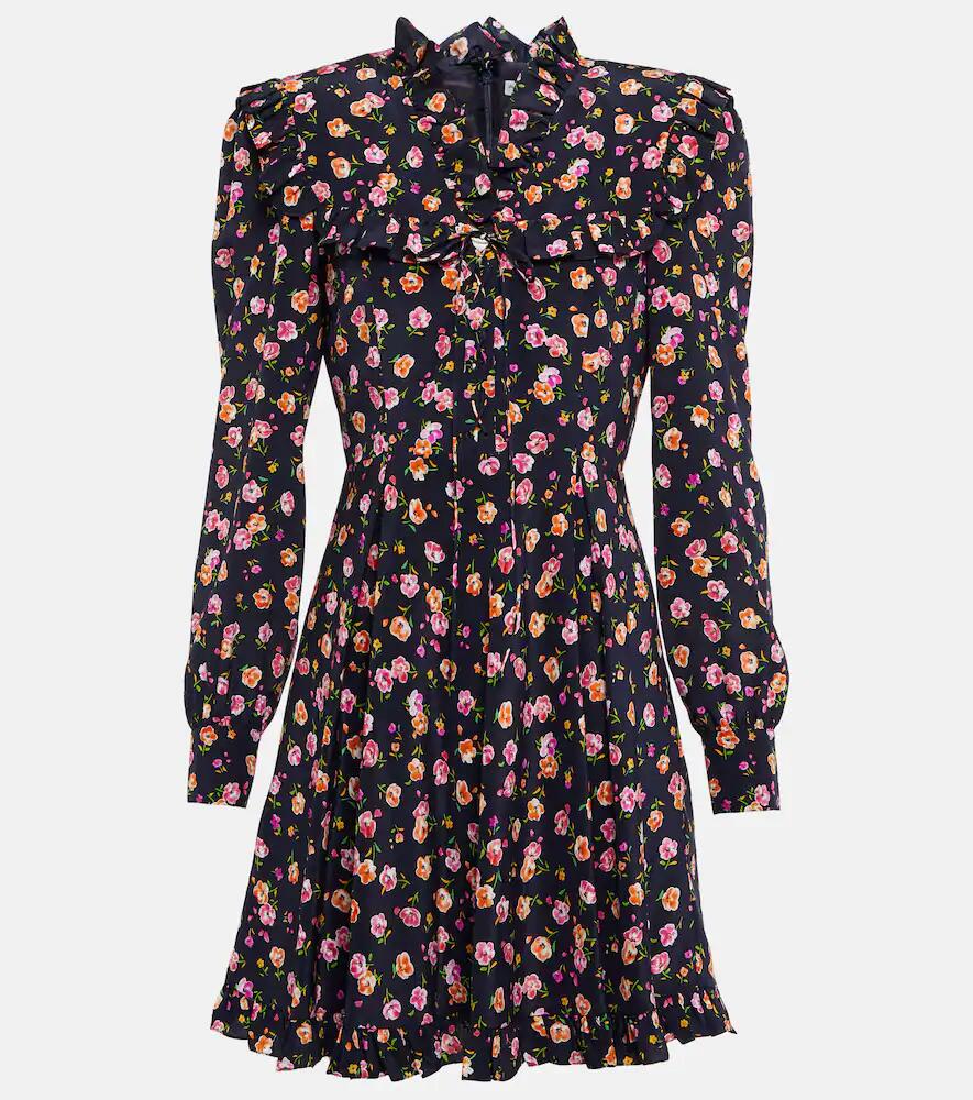 Alessandra Rich Printed belted silk minidress Cover