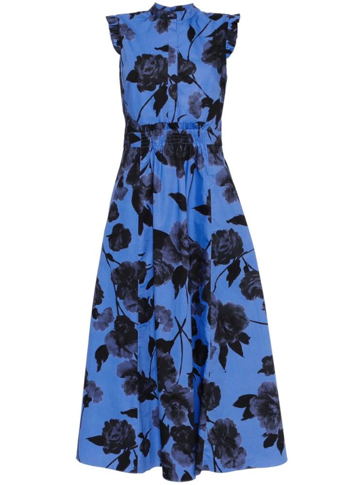 ERDEM floral-print cotton dress - Blue Cover