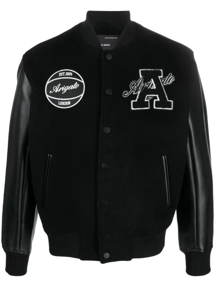 Axel Arigato logo patch wool bomber jacket - Black Cover