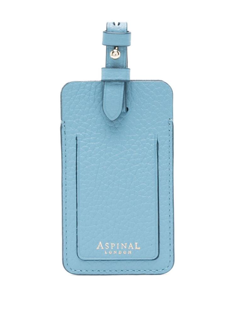 Aspinal Of London logo-stamp luggage tag - Blue Cover