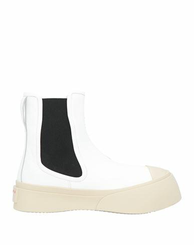 Marni Woman Ankle boots White Soft Leather Cover