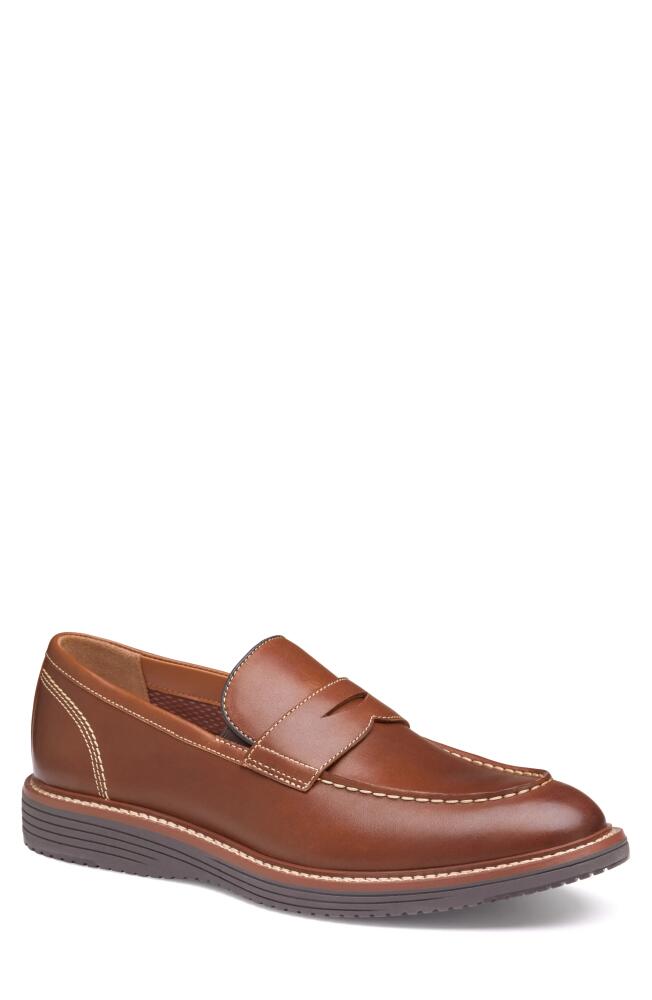 Johnston & Murphy Upton Penny Loafer in Tan Full Grain Cover