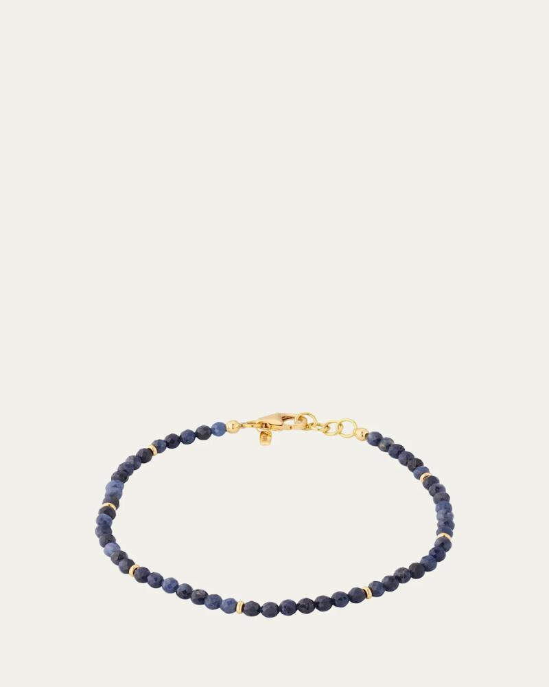 Jan Leslie Men's 18K Gold Sapphire Beaded Bracelet Cover