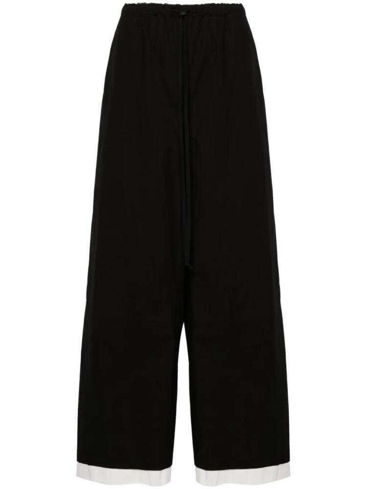 Yohji Yamamoto drawstring wide-leg trousers - Black Cover