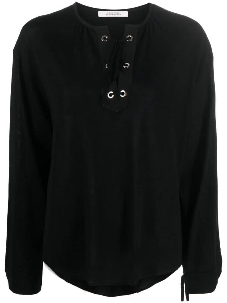 Dorothee Schumacher lace-detailing long-sleeve jumper - Black Cover