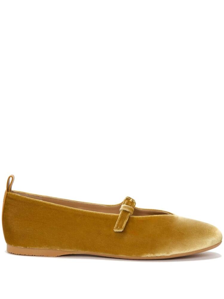 JW Anderson velvet-finish strap ballerina shoes - Yellow Cover