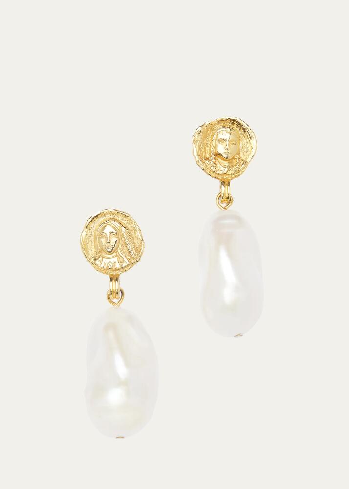 Deux Lions Jewelry 14K Yellow Gold Filles de Gaia Baroque Pearl Earrings Cover