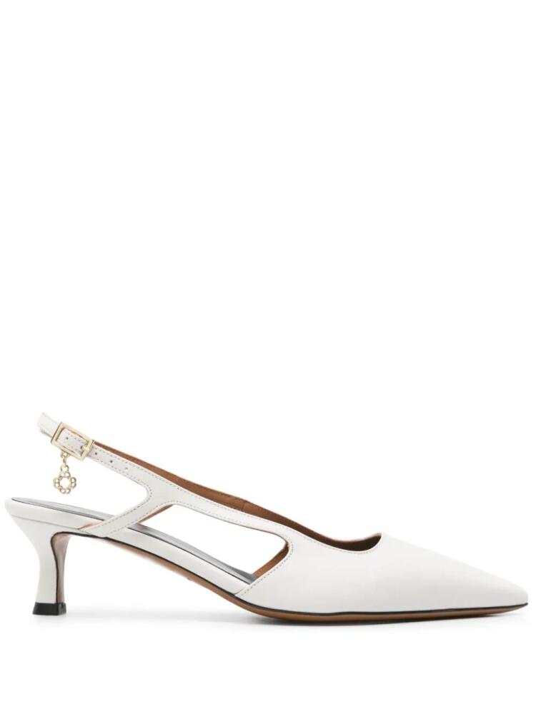 Maje 55mm slingback leather pumps - White Cover