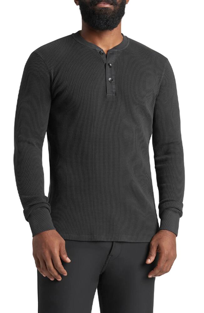 Goodlife Waffle Stitch Thermal Henley in Black Cover