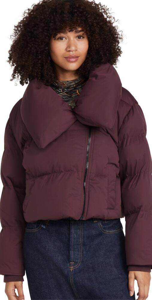 Avec Les Filles Asymmetrical Zip Puffer Jacket Merlot Cover