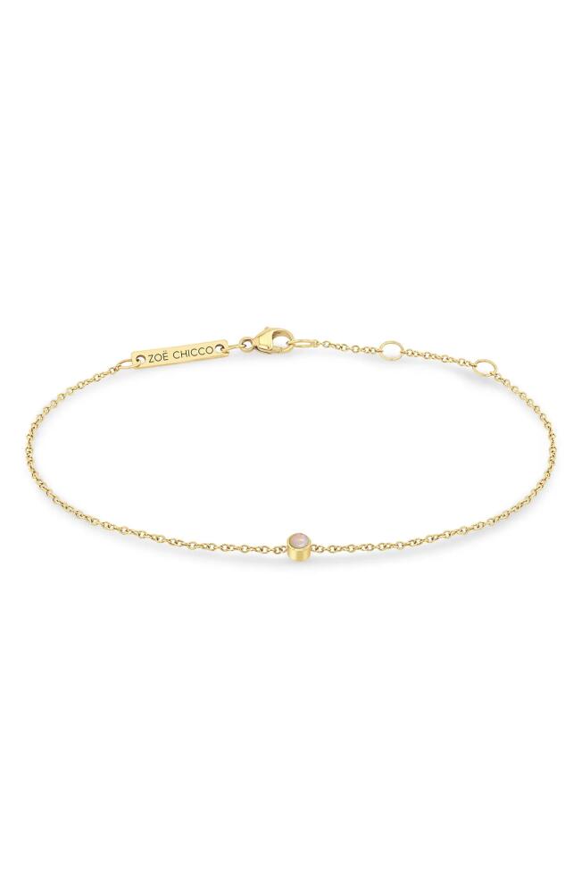 Zoë Chicco Bezel Opal Pendant Bracelet in Yellow Gold Cover