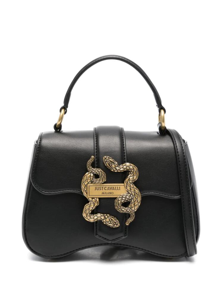 Just Cavalli logo-buckle tote bag - Black Cover