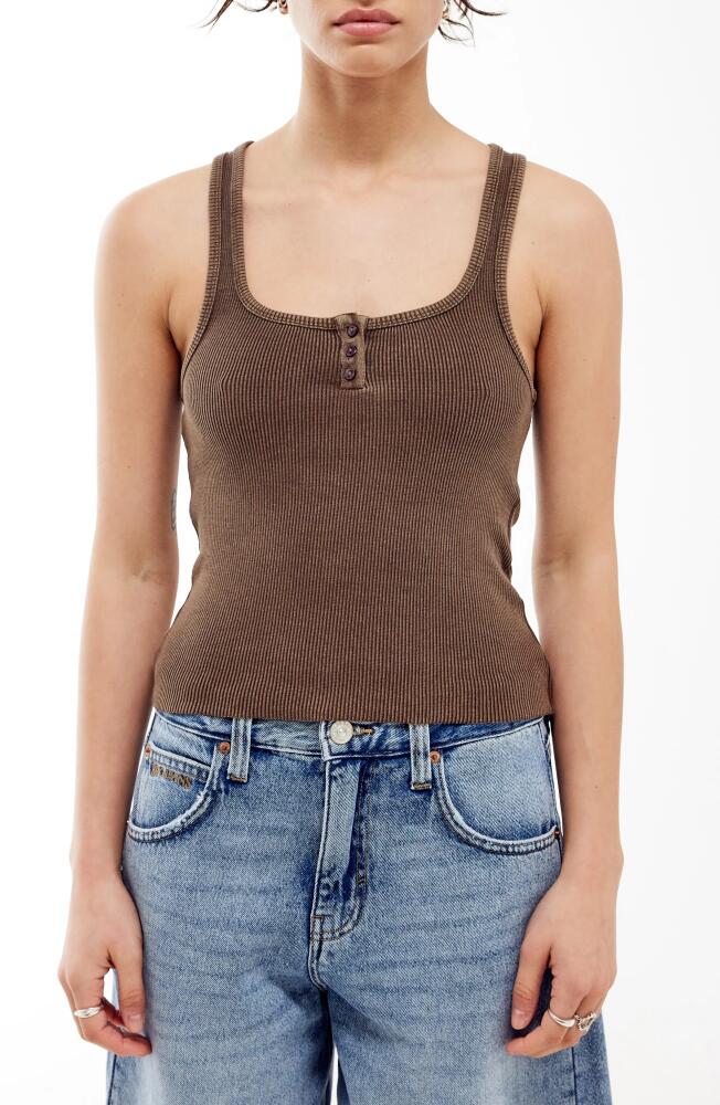 BDG Urban Outfitters Ryan Henley Rib Tank Top in Brown Cover