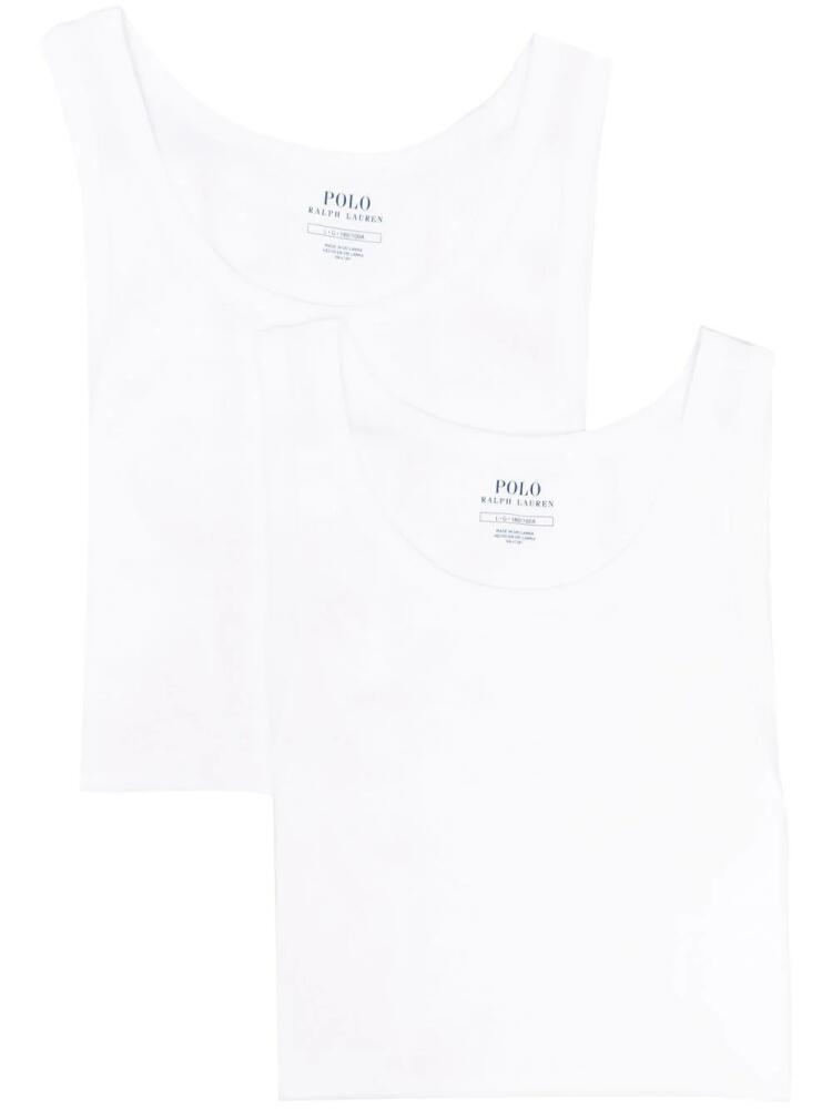 Polo Ralph Lauren embroidered-logo U-neck vest set of 2 - White Cover