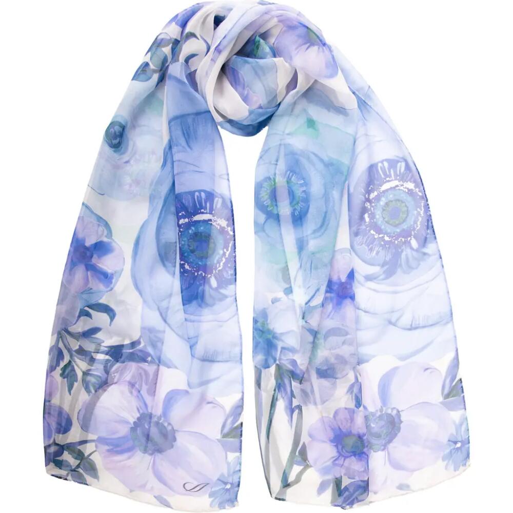 Elizabetta Campo de' Fiori - Long Sheer Silk Scarf for Women in Blue Cover