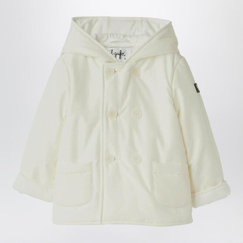 Il Gufo White microfibre double-breasted jacket Cover