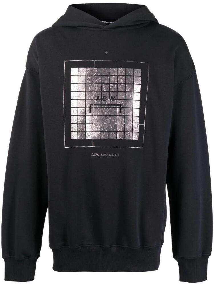 A-COLD-WALL* graphic logo-print hoodie - Black Cover