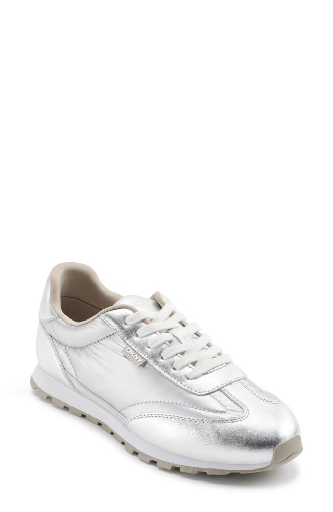 DKNY Metallic Sneaker in Silver Cover