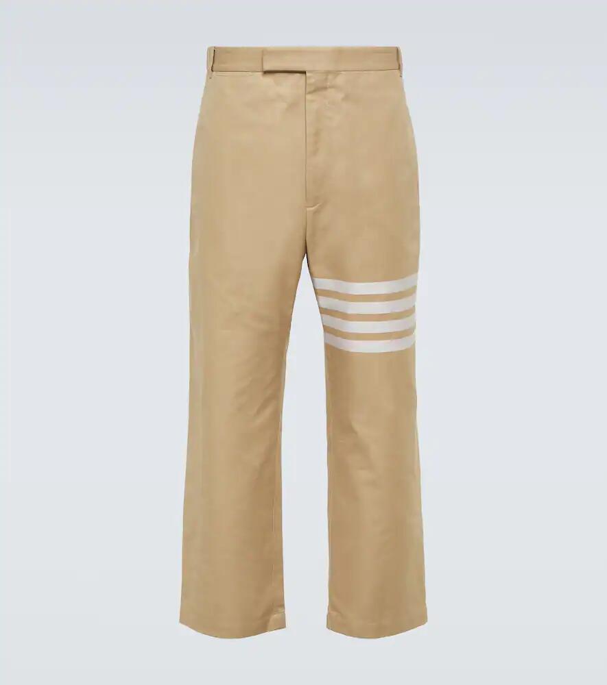 Thom Browne 4-Bar cropped cotton straight pants Cover