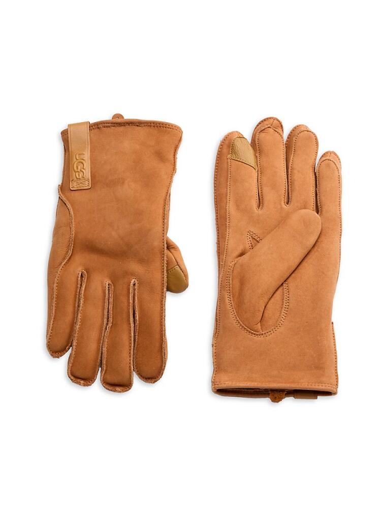 UGG Men's Faux Fur Lined Leather Gloves - Chestnut Cover