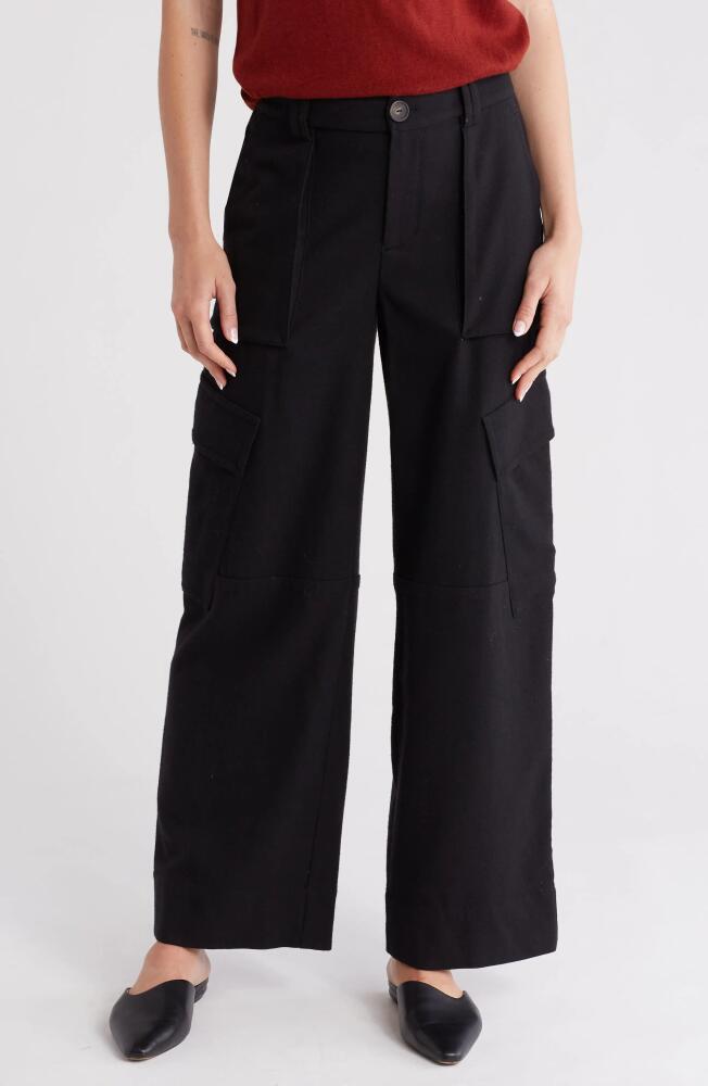 Vince Flannel Wide Leg Cargo Pants in Black Cover