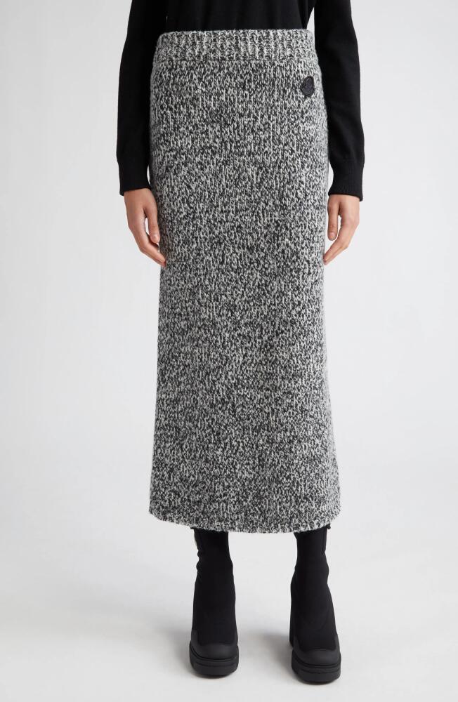 Moncler Wool Blend Mouliné Sweater Skirt in Black Cover