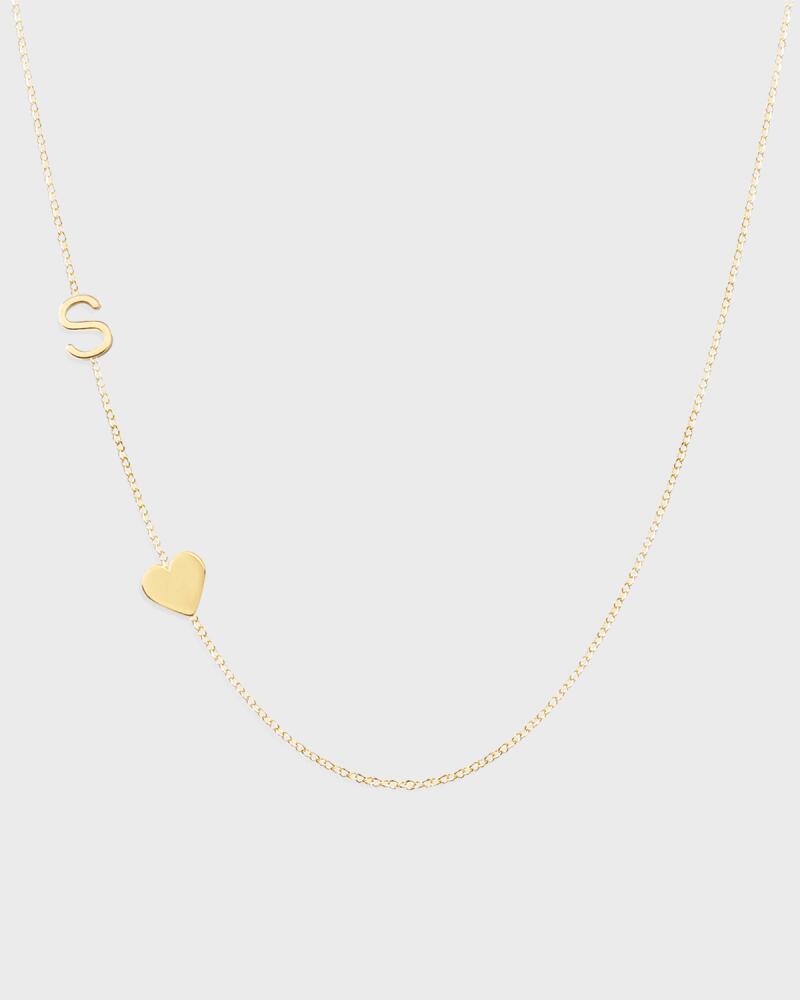 Maya Brenner Designs Personalized Mini One-Letter & Heart Pendant Necklace Cover