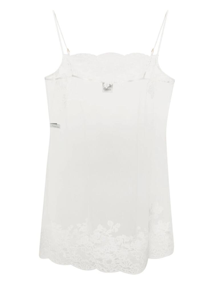 Carine Gilson lace-trim sheer nightdress - White Cover