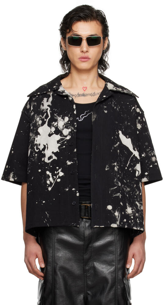 LU'U DAN Black Boxy Denim Shirt Cover