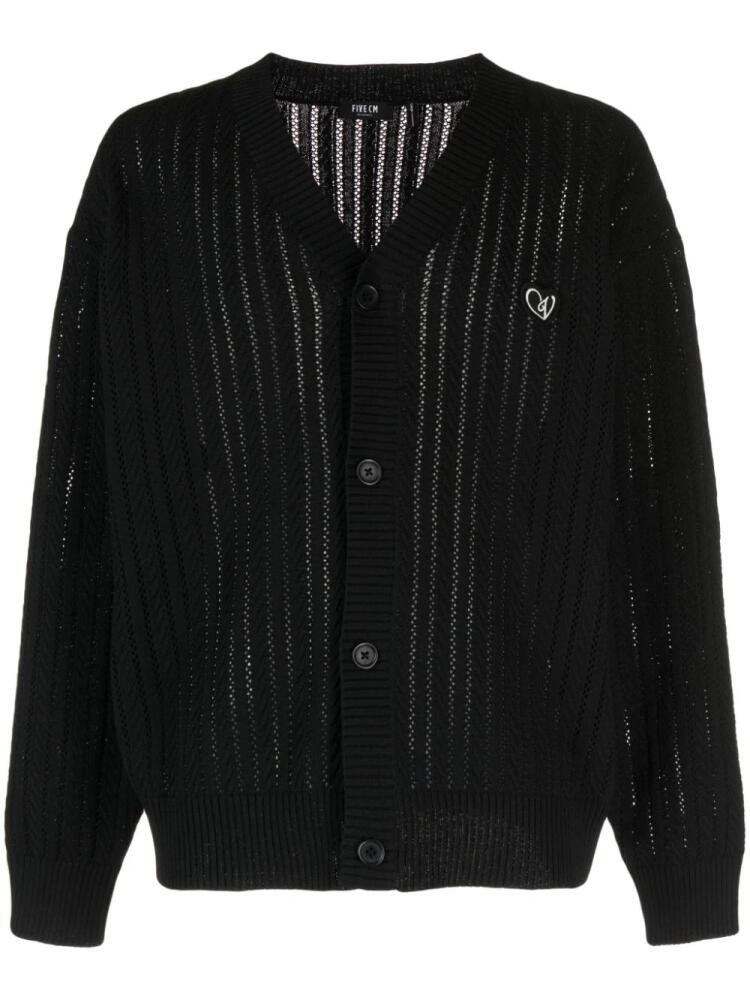 FIVE CM logo-embroidered knitted cardigan - Black Cover