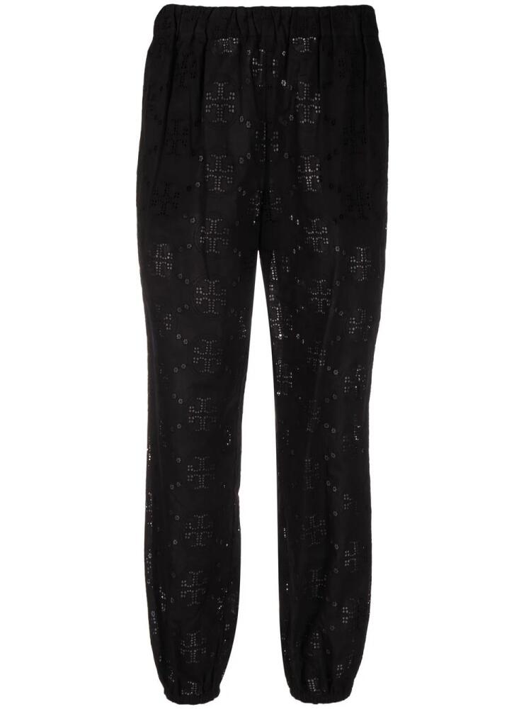 Tory Burch broderie anglaise cotton trousers - Black Cover